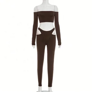 Dropshipping 2026 Wholesale Clothing Woman Hot Sexy Party Club Wear Hollow Out Two Piece Women's Sets