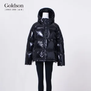 Premium Women's Down Jacket Puffer Hooded Collar New Design Winter Outerwear Double Zipper Waterproof Woven Polyester Lining