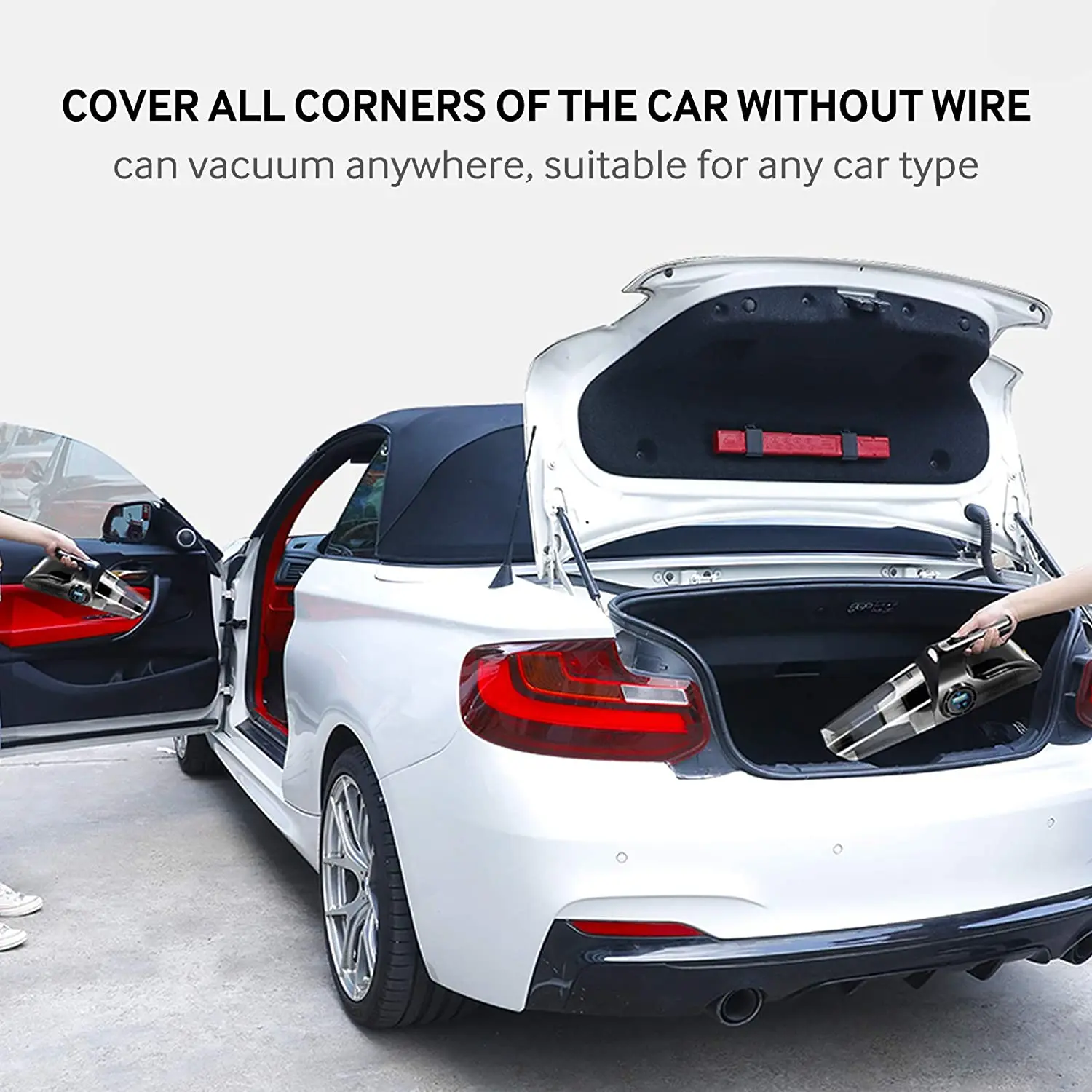 Wireless/wired Portable 120w 6000pa Powerful Multifunction 4 In 1 Car