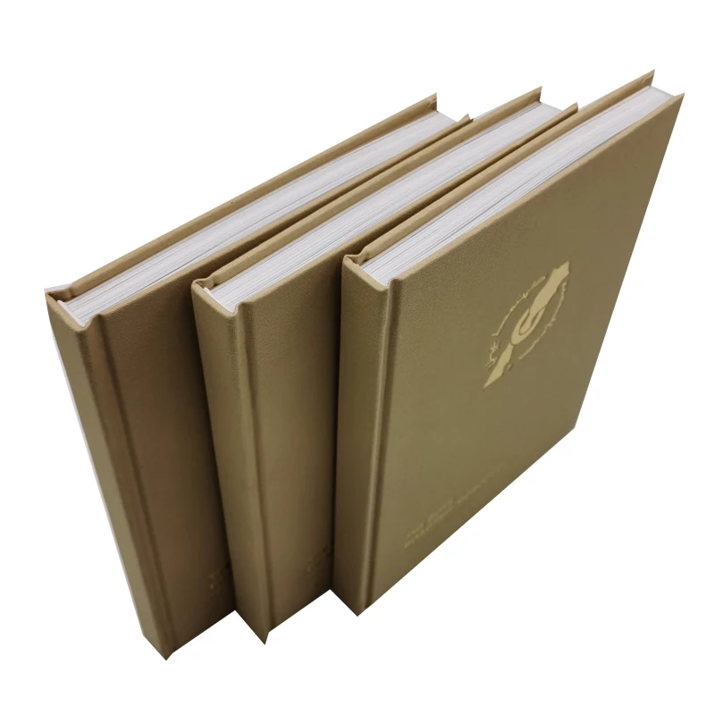 Small Quantity Cloth Fabric Hardback Book Gold Logo, Digital