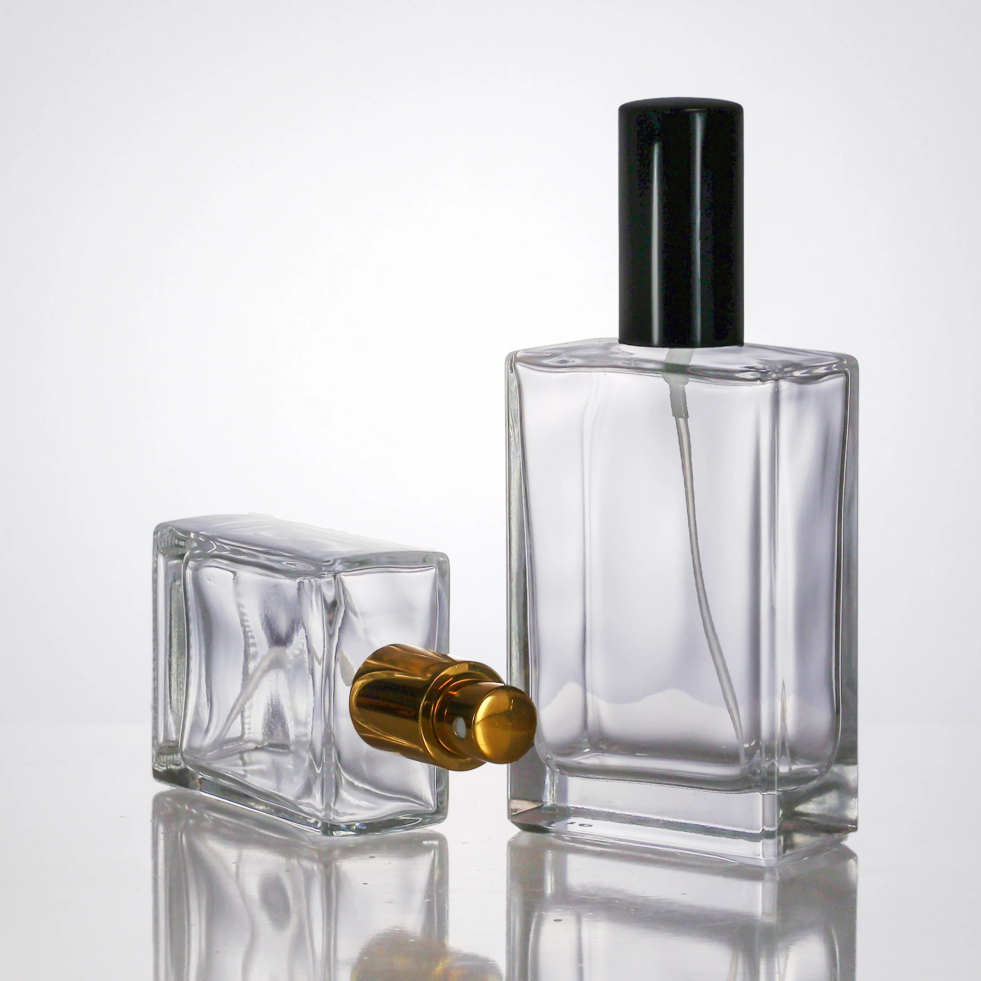 Spiral Aluminum Cap Square Glass Bottle Perfume Distributed Bottle 30ml ...