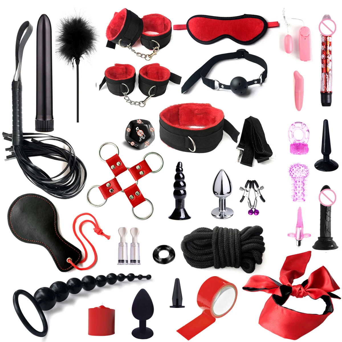 32 Pieces Adult BDSM Bondage Kit - Leather Sex Toys