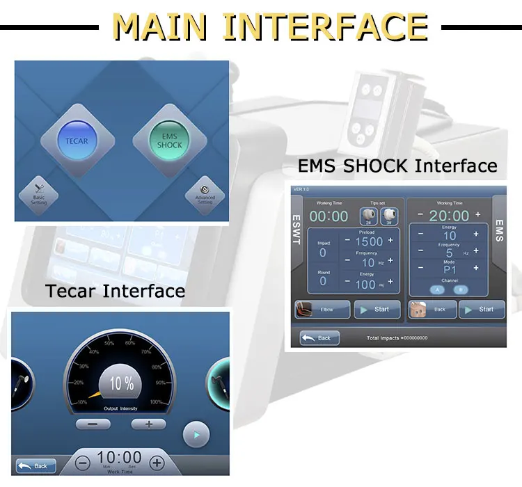 Smart Tecar Wave Therapy Machines Physiotherapy Shock Wave