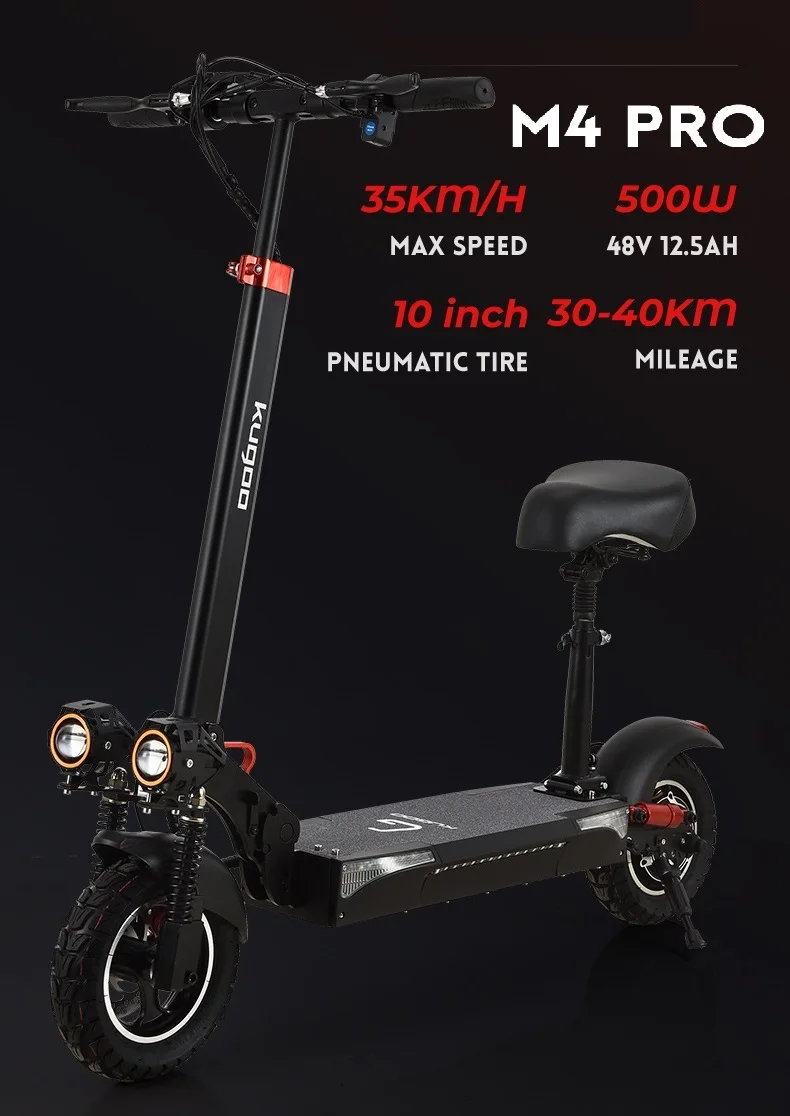 Kugoo M4 Pro 500w Electric Scooter Foldable With Seat 10 Inch Kugoo 