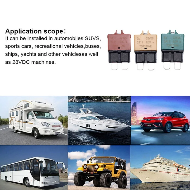 5 Amp Manual-Reset Low-Profile ATC/ATO Blade-Style Circuit Breakers