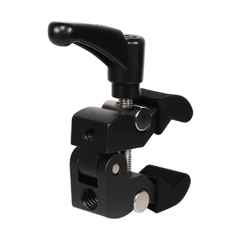 Kaliou Z039 Small Crab Clamp 1/4 and 3/8 Screw Hole for Magic Arm Photo Studio Accessories with Silicone Sleeve detail image
