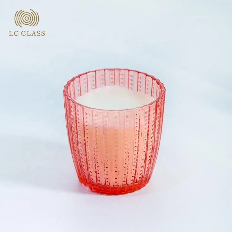 Popular New Design Candle Glass Jar With Color & Candle Wax In Bulk