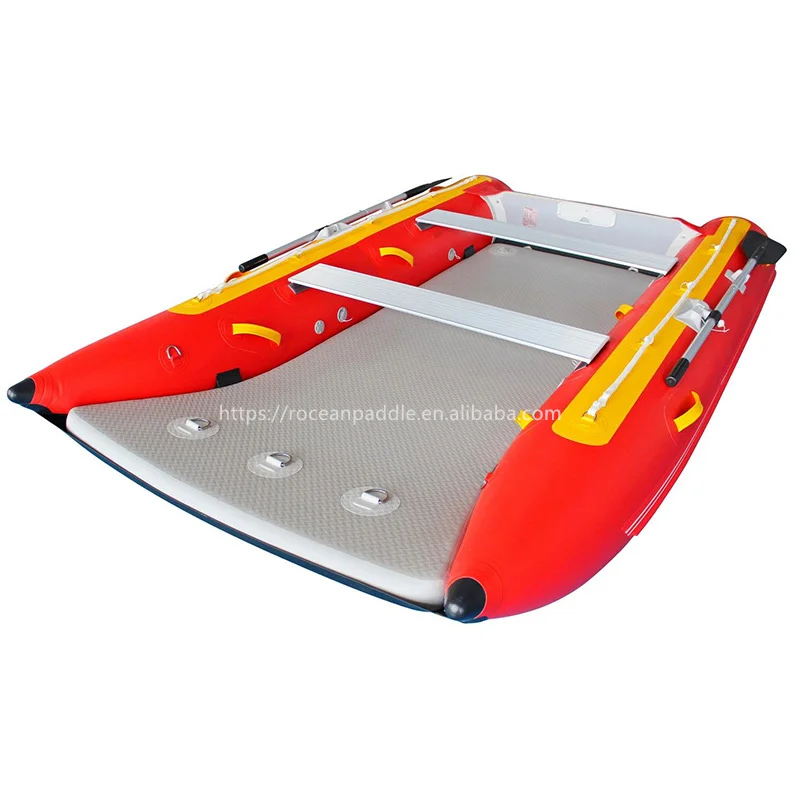 High Speed Light Weight 3m-4m Folding Inflatable Catamaran Landing Craft with CE