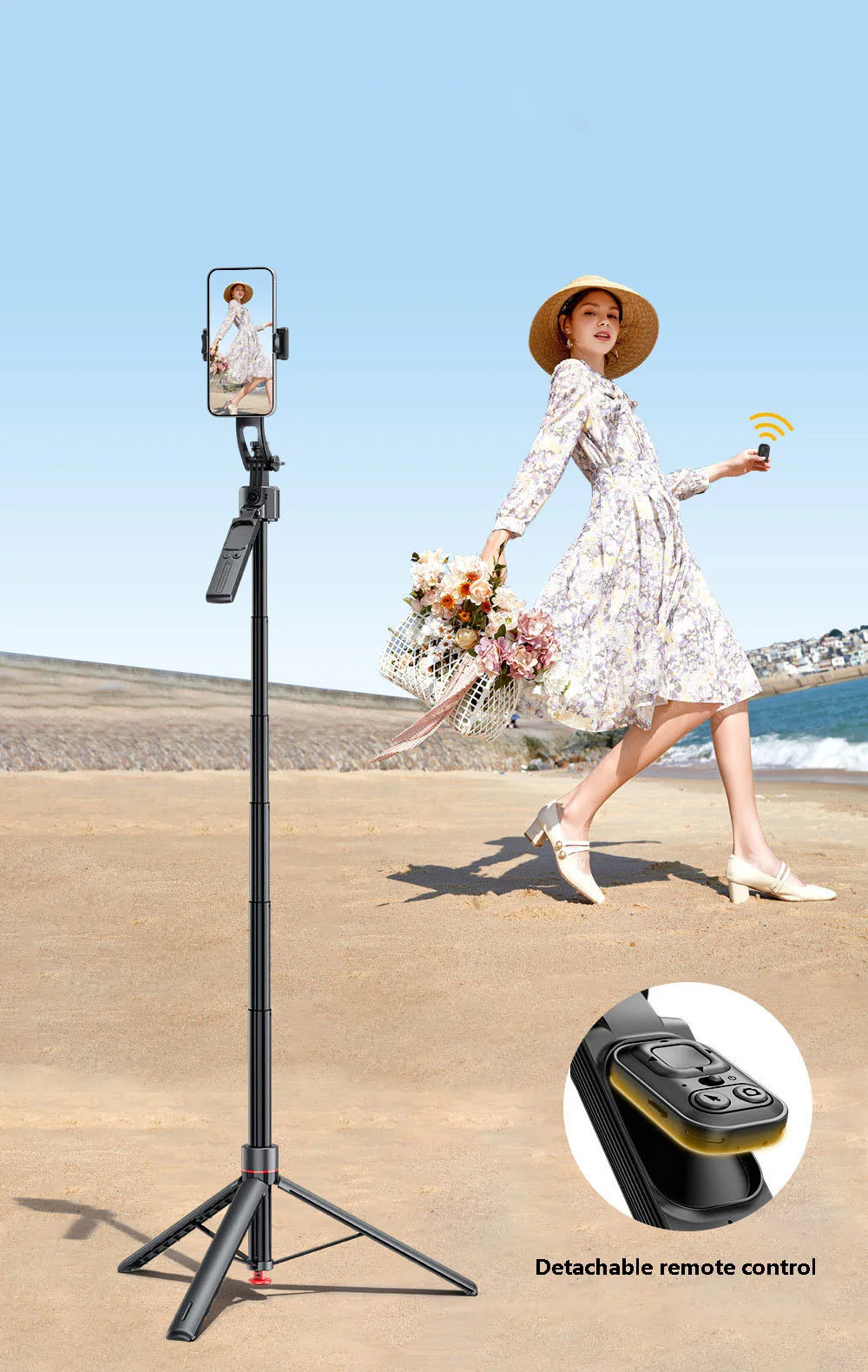 Universal Follow-up Mobile Phone Tripods Shooting Pop-up Selfie Stick Pan-tilt AI Face Follow Live Broadcast Artifact Jump Stick
