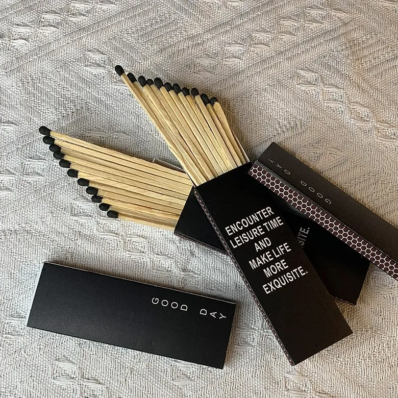 Wholesale Personalised Colorful Wooden Stick Safety Long Black Matches