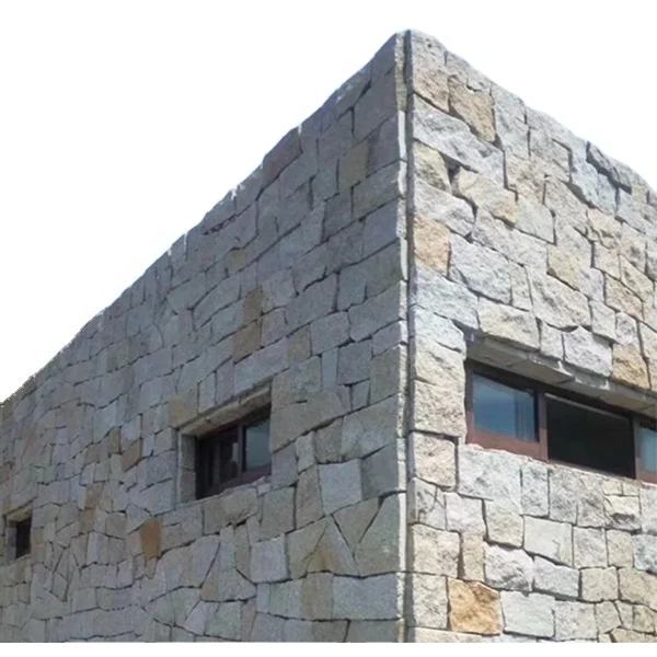 Yellow Granite Stone Irregular Shape Random Size Outdoor Wall Cladding Facade Stone Tiles