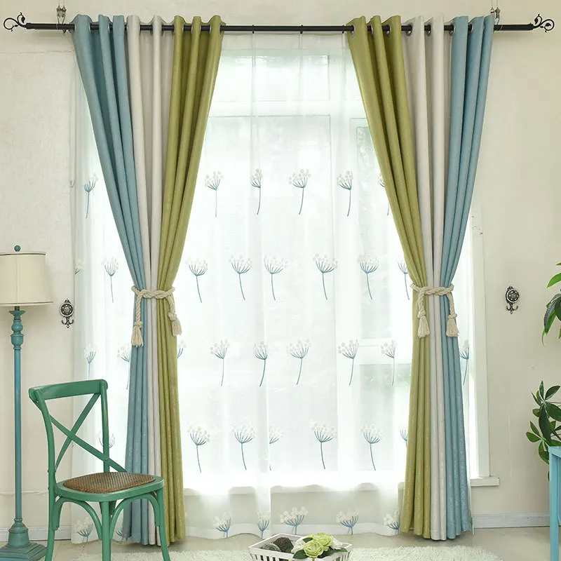 Luxury Living Room Embroidery Linen Turkish Curtain Fabric