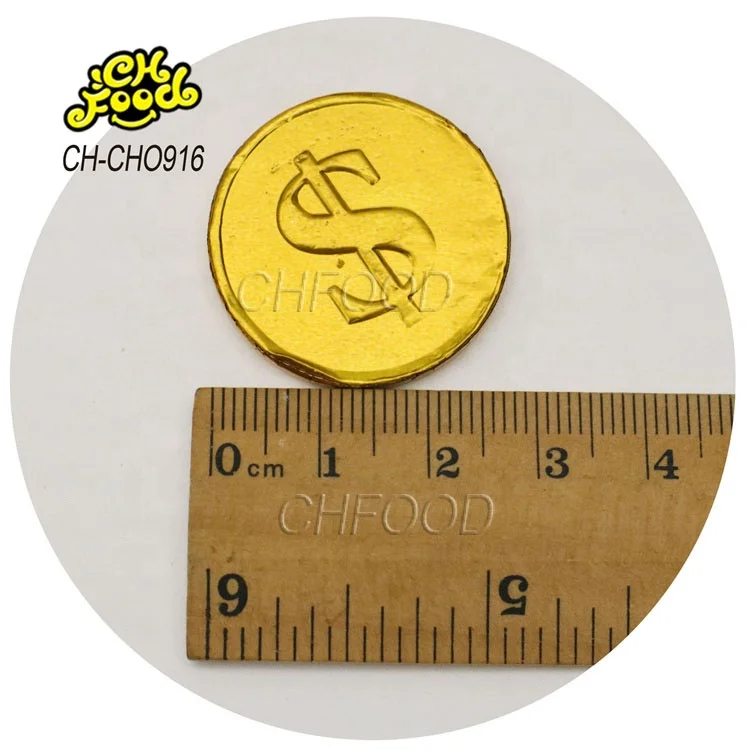 Halal Wholesale Hot Selling Golden Chocolate Coin Sweet Candy OEM Snack Food