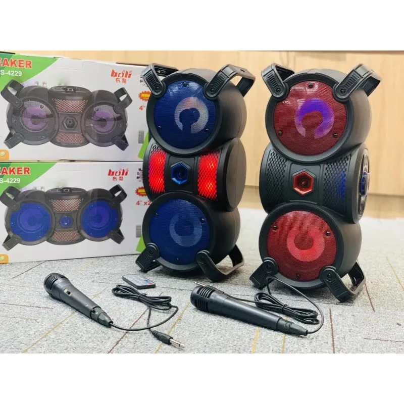 ZOS Good Dual 4inch Speaker Portable with Colorful Lights