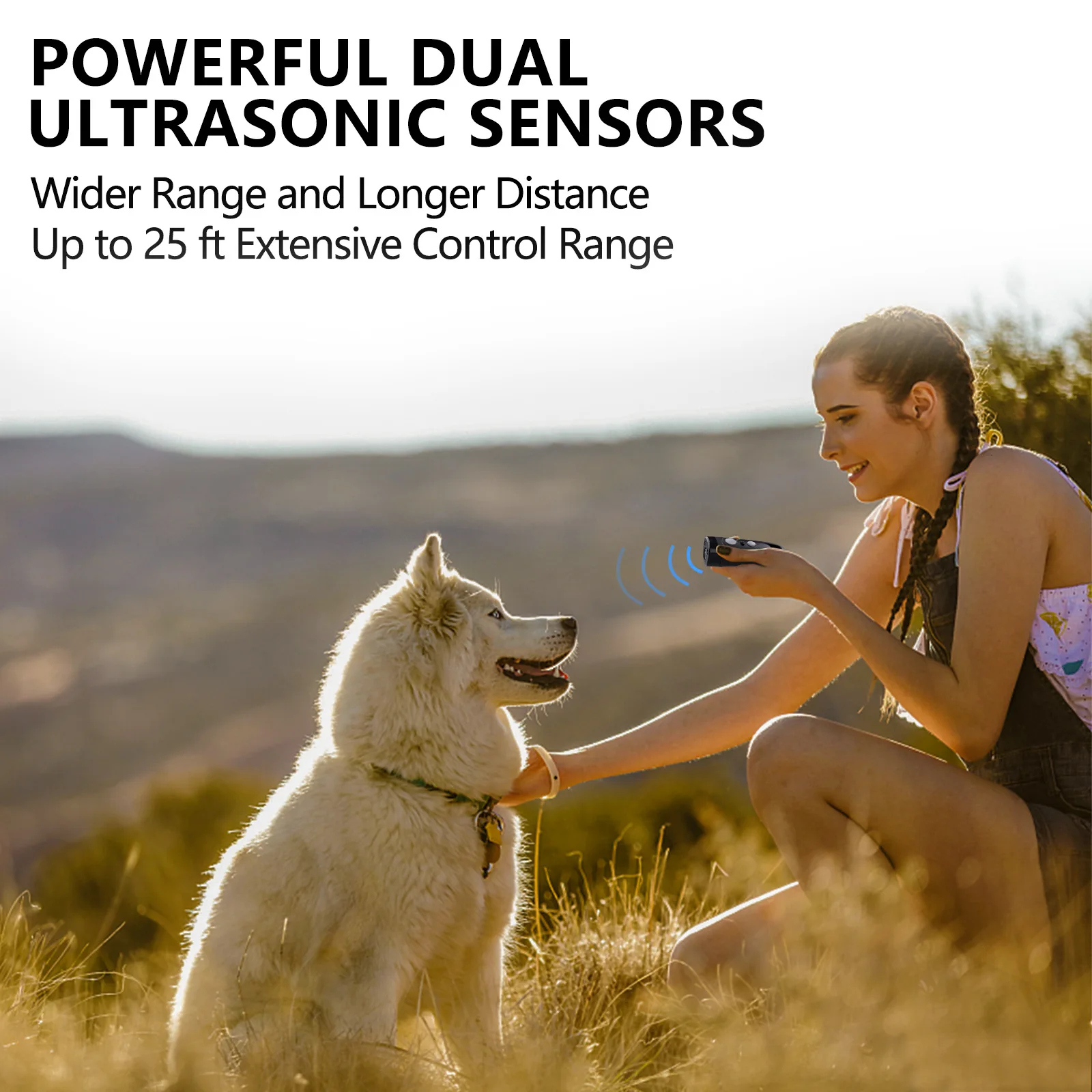 2023 New Electric Dog Bark Deterrent Outdoor Sonic Repellent Anti