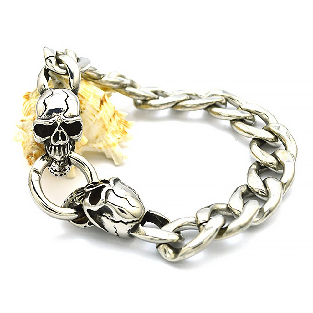 Mens Skull Bracelets Stainless Steel