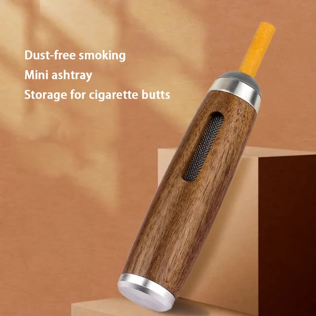 Smoking Artifact Walnut Cigarette Cover Without Losing Soot Portable  Handheld Ashtray for Car