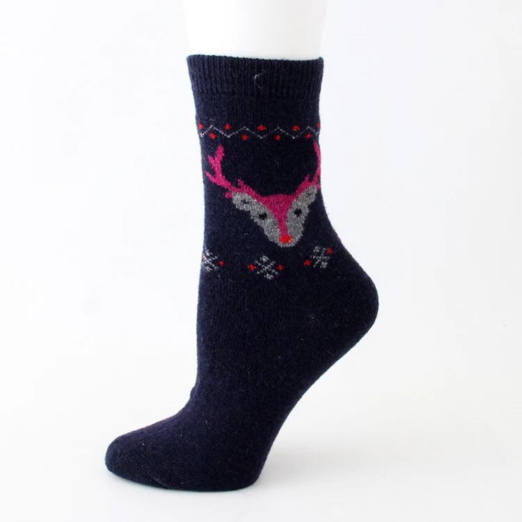 Лидер продаж, творческие шерстяные носки, Универсальные женские рождественские носки с изображением животных, лося