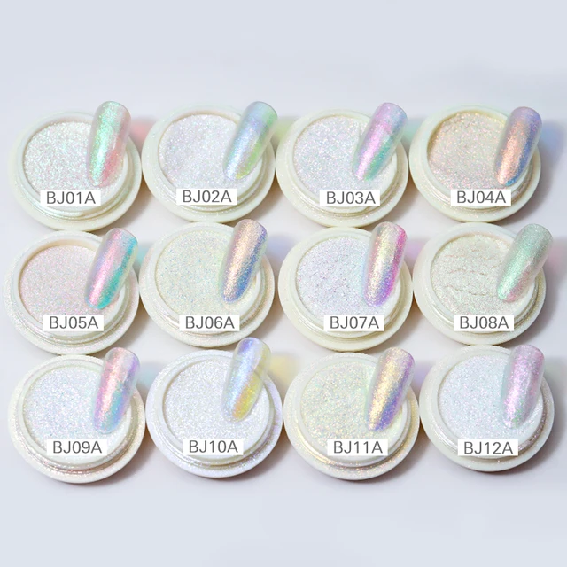 Transparent Magic Chameleon Chrome Mica Nail Powder Art with Multi Chrome Powders Mirror Nails Pigment