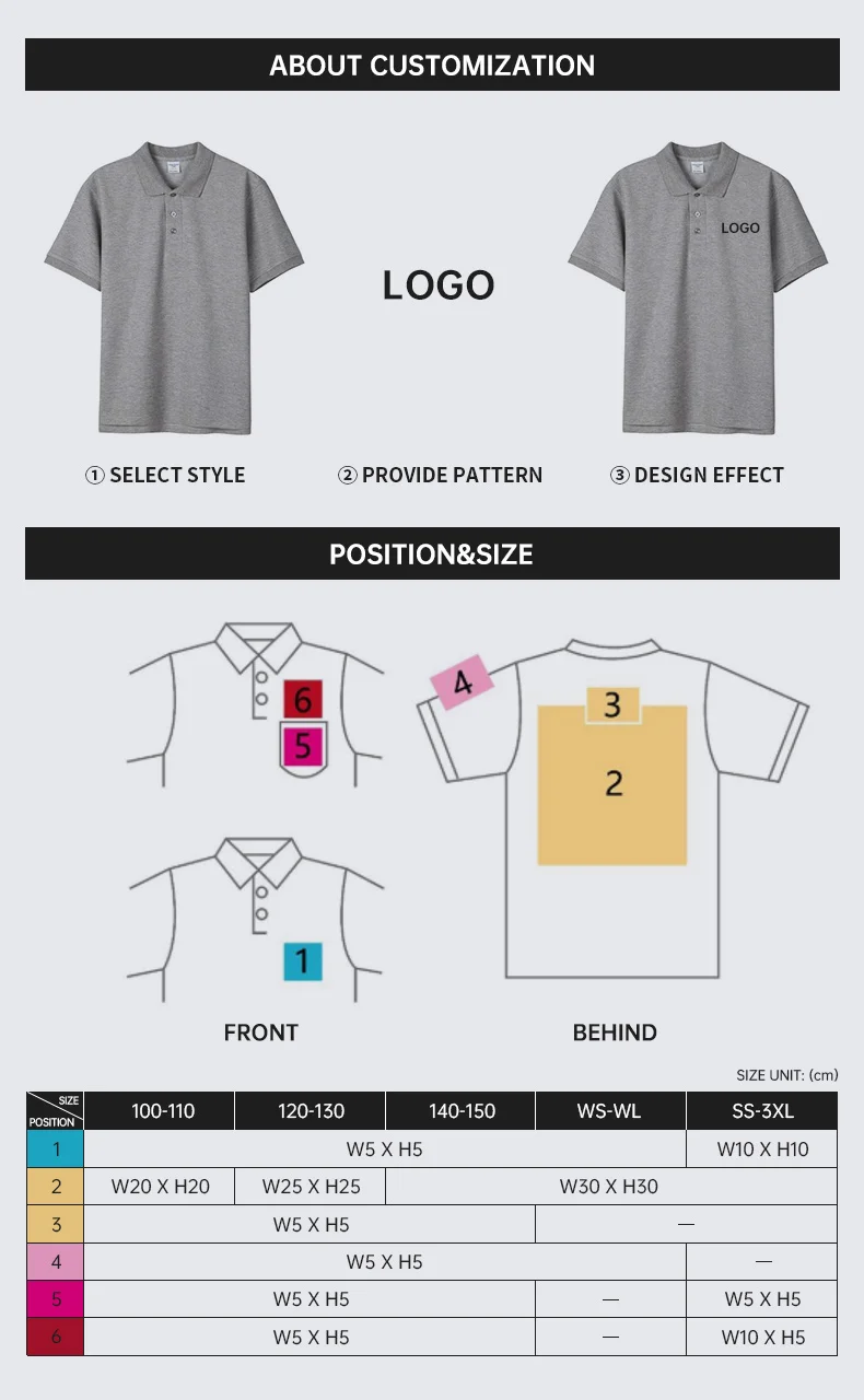 Hic1 Wholesale Unisex 230g Combed Cotton Custom Logo Polo Shirt Cool ...