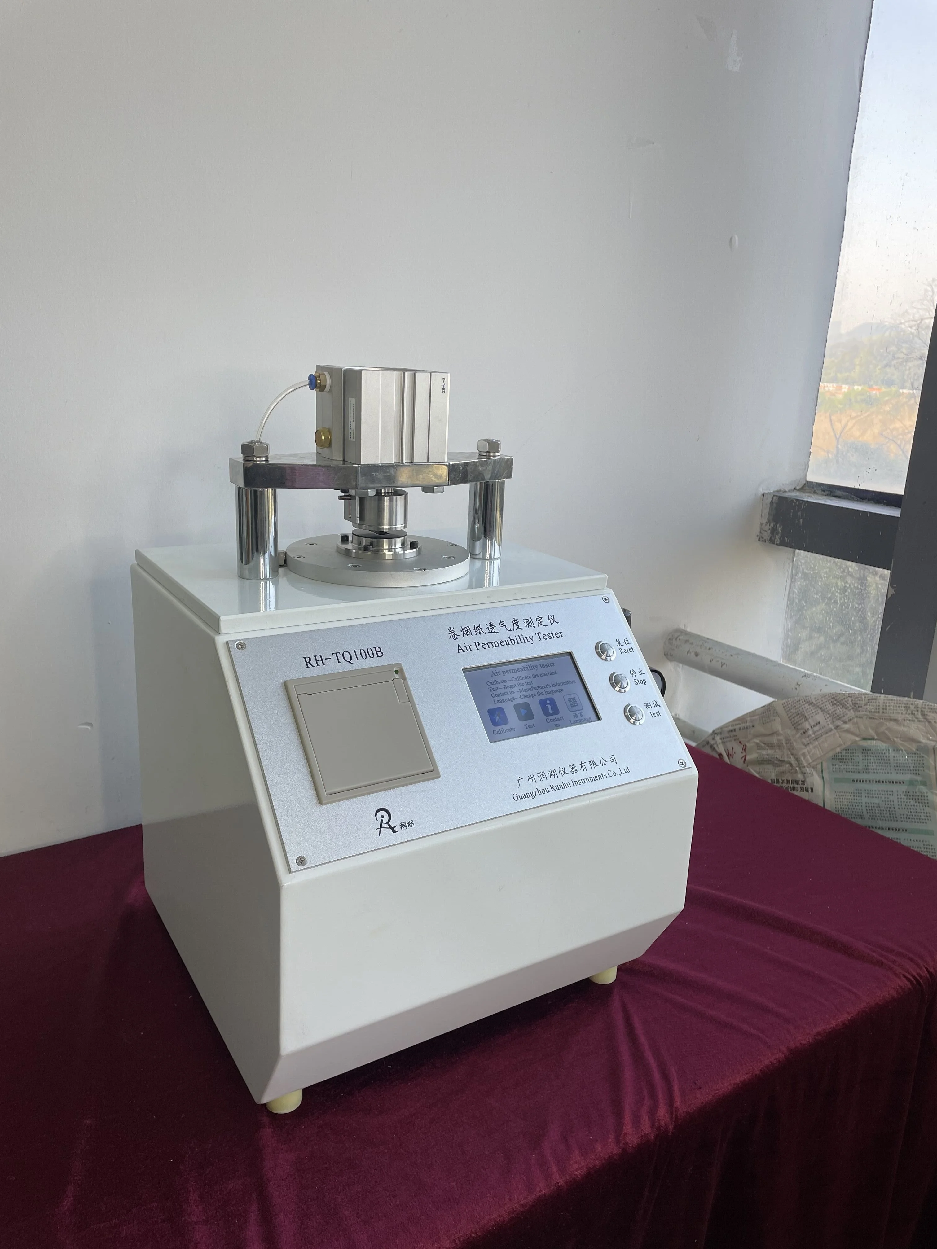 cigarette tester RH-TQ100B Cigarette Paper Air Permeability Tester Air Permeability Tester  of Cigarette Paper ISO2965 ISO5636/2