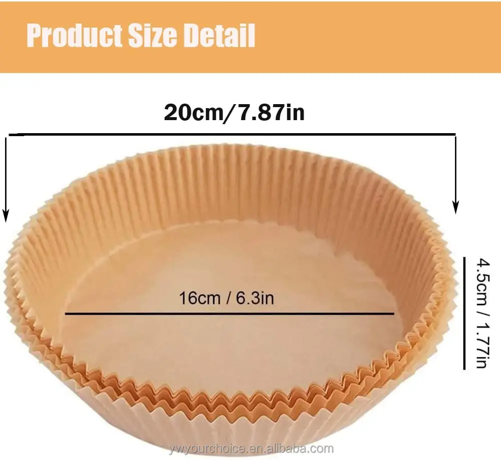 100PCS Air Fryer Paper Liners Disposable 6.3 Inch Round Airfryer Oven  Insert Parchment Sheets Grease and Water Proof Non Stick Basket Liners for  Baking Cooking 