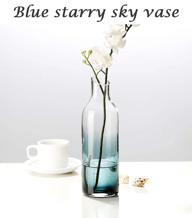 Nordic Romantic Style Eco-Friendly Glass Vase Luxury Oblique/Flat Clear Glass Vases for Tabletop Floor Decor