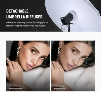 NEEWER 71"/180cm Parabolic Reflective Umbrella Photography with Silver Inner, Soft Lighting with Diffuser Cover, Bag, Quick detail image