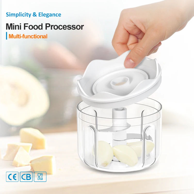 Electric Mini Garlic Chopper Kitchen Vegetable Chopper Rechargeable