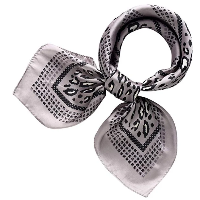 Хит продаж платок из шелкового атласа с принтом логотипа на заказ бандана