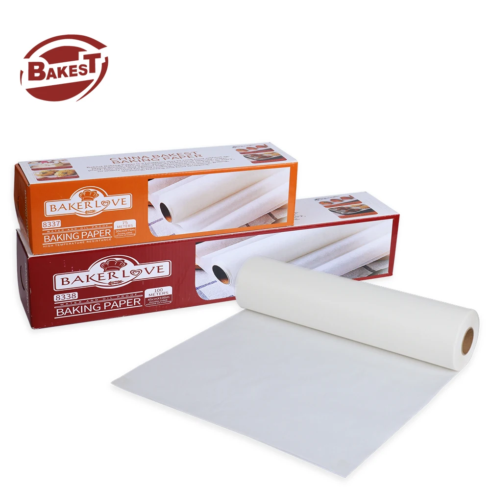 Manufacturer Custom Printed Logo Non Stick Baking Paper Roll 45cm / 30cm in 75m/100m Jumbo Rolls Parchment Bake Papers Sheet