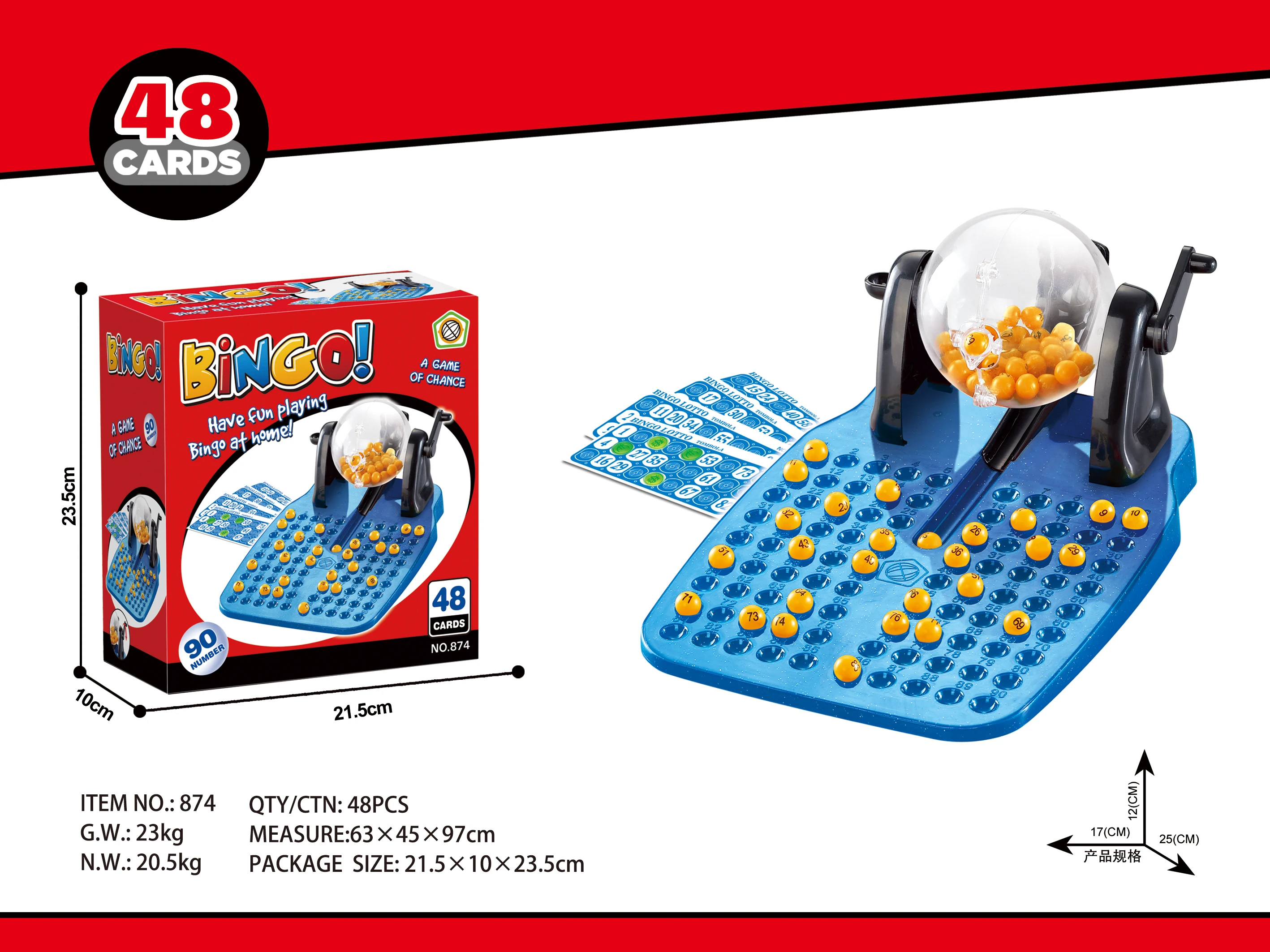 Классический пластиковый ручной Бинго-лотерейный автомат, игрушка с 48 картами, игровой набор для вечеринки, азартные игры