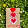 [Finished Greeting Card] Red Three-Heart Design