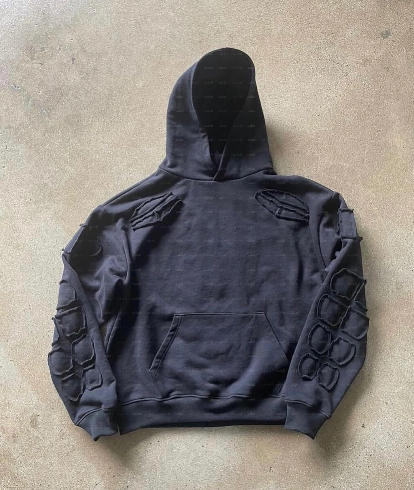 Custom Fleece Pullover Hooded Sweatshirts Unisex Heavyweight 100% Cotton Oversized Vintage Acid Wash 3D Embossed Hoodie for Men gallery 7