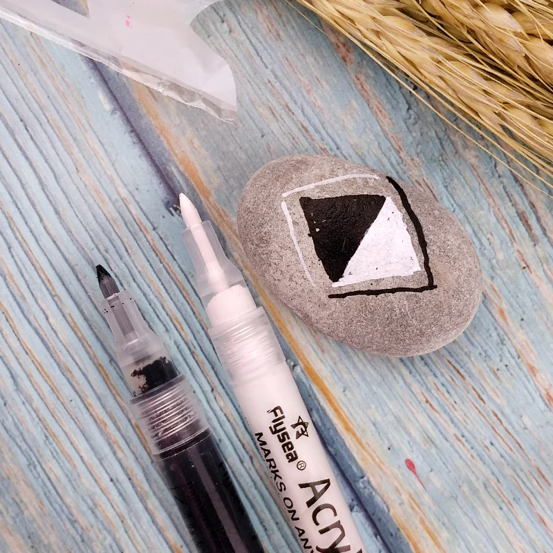 Flysea Acrylic Paint Pens Black And White Marker Pen, Waterproof
