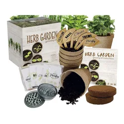 indoor herb planter home garden kit flower pots gift box seeds plants gardening bonsai starter kit