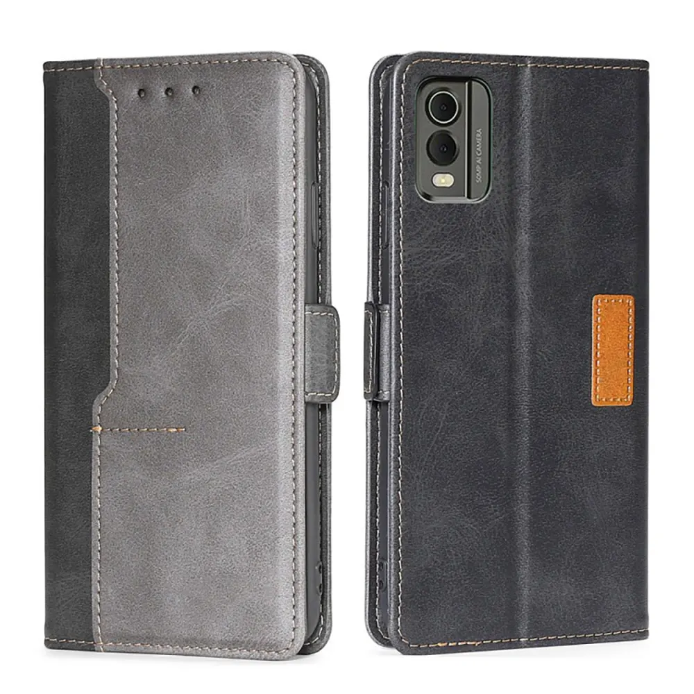 Laudtec Sjk966 Leather Phone Case Wallet Card Shell Simple Business Cover Fashion Shockproof Anti-Fingerprint For Nokia C32 factory