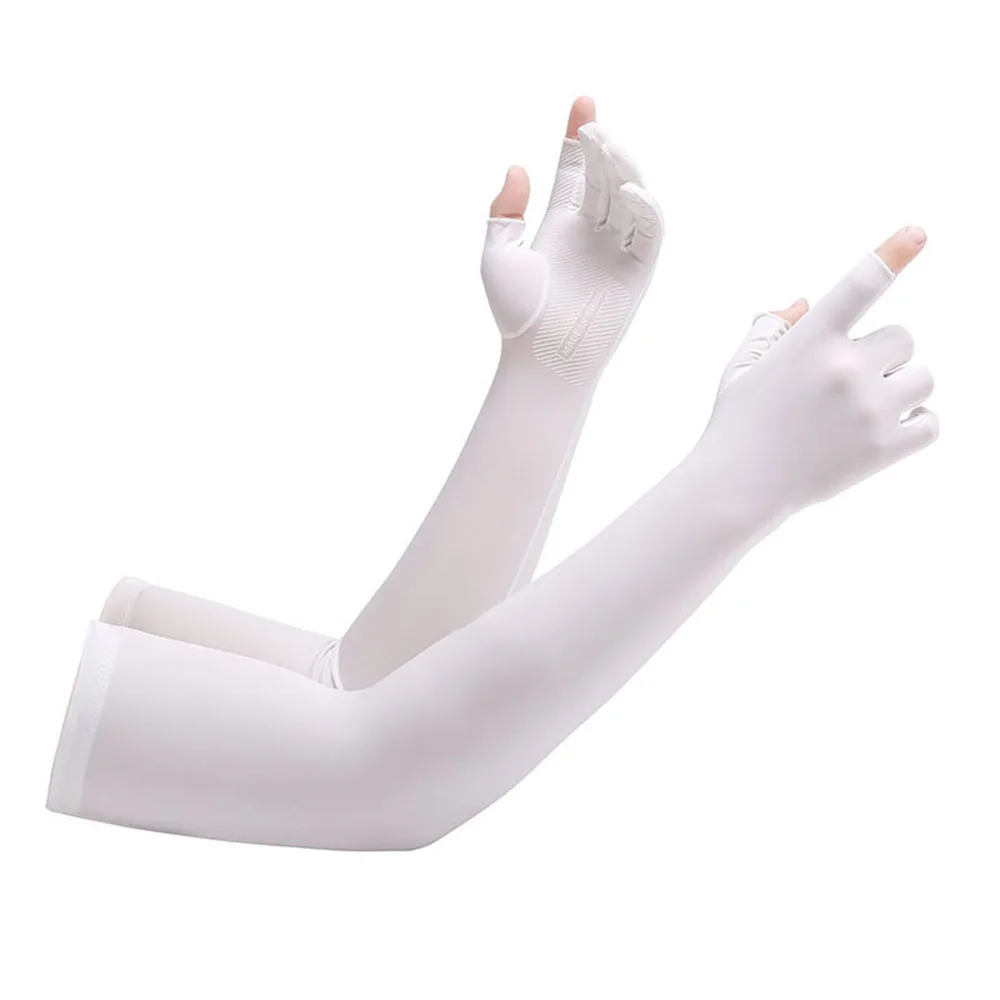 Wholesale Cooling Breathable UV-Resistant Elastic Lightweight Quick-Dry Anti-Bacterial 100% Polyester Men Women Long Arm Sleeves