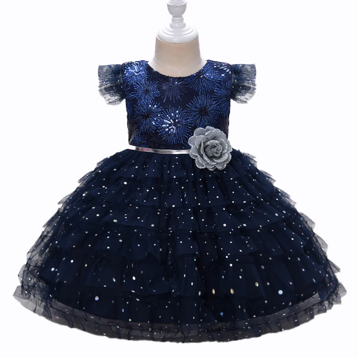 Роскошное Тюлевое платье для девочек с пайетками Baju дизайнерское детское выпускного вечера детские платья однотонным