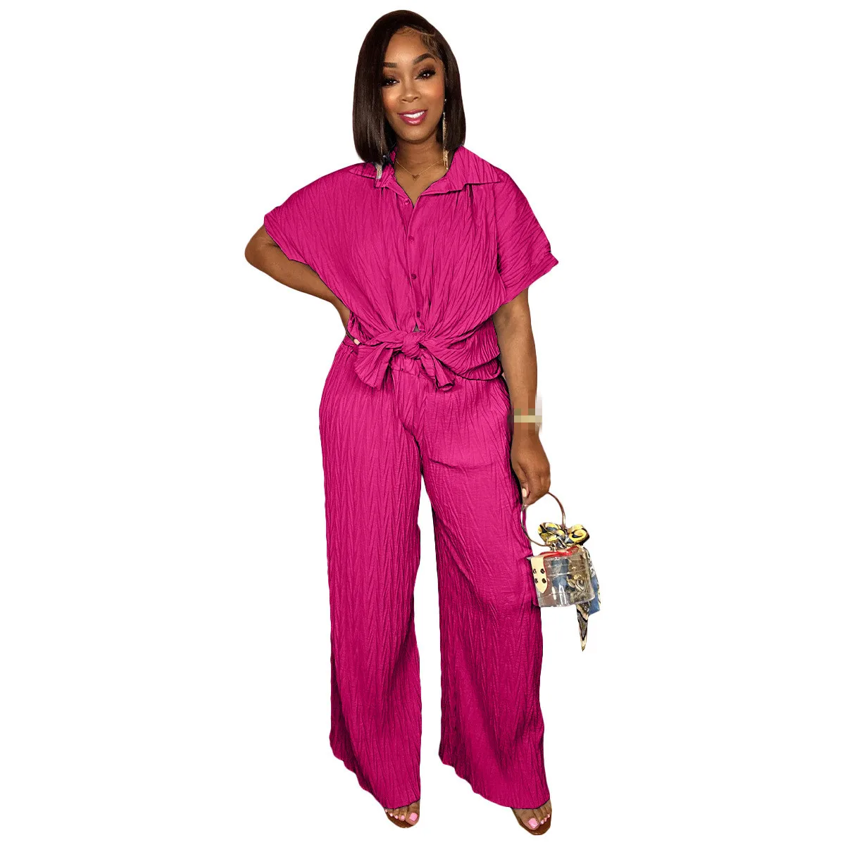 Trendy Wholesale Solid Plain Casual Outfits Lady Matching Set 2