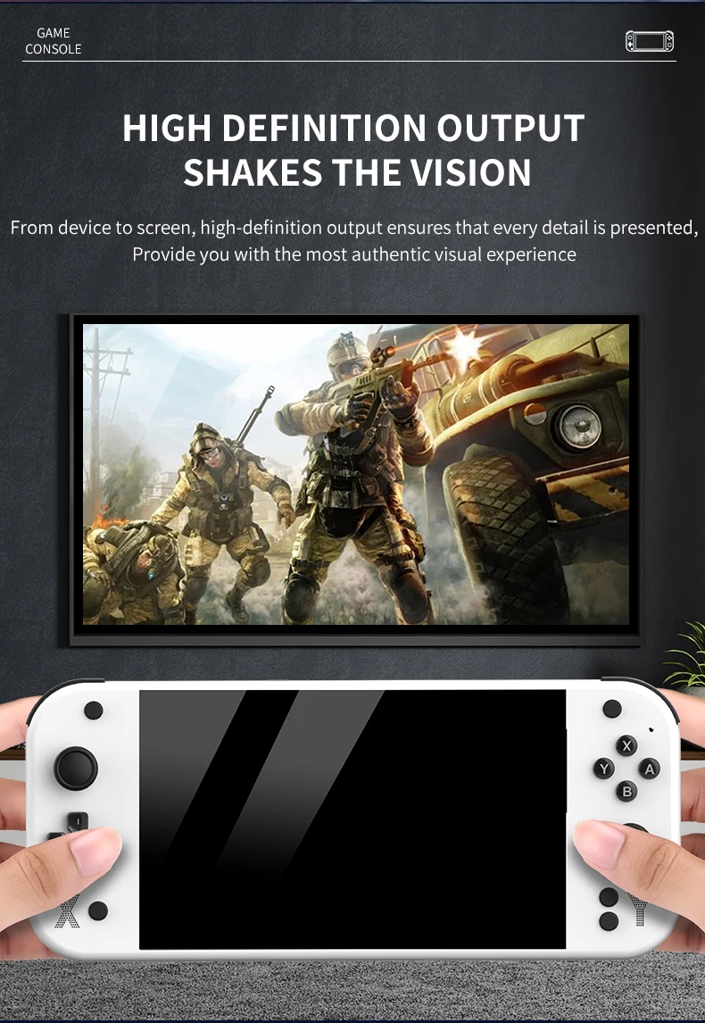 G90 7 Inch IPS Screen Retro Handheld Game Built-in 19,000+ Games Console Linux System with WiFi Connection for Factory Wholesale