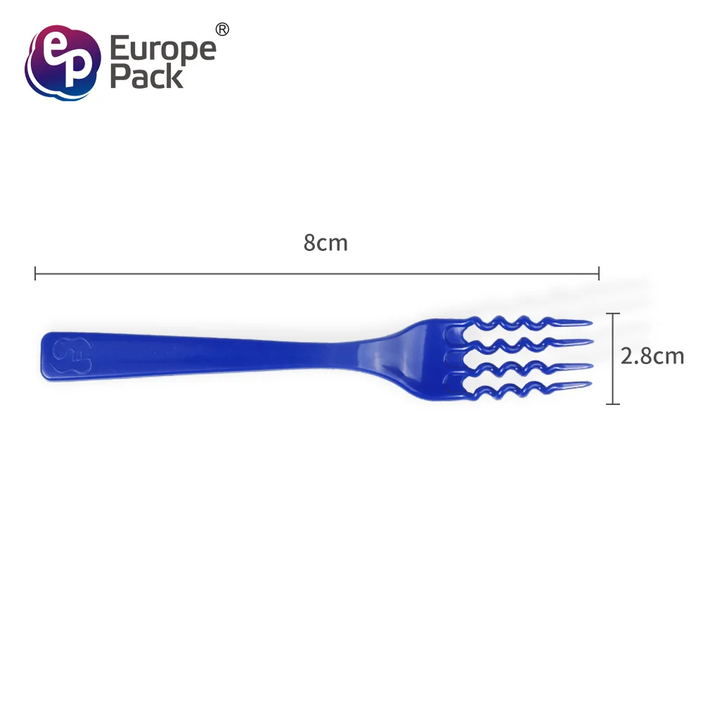 Eco-friendly material reusable colorful plastic noodle shape food fruit forks