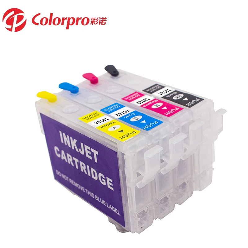Colorpro T0761 T0762 T0763 T0764 Color Refillable Ink Cartridge Refill Compatible for  ME2 ME200 C58 CX2800 Inkjet Printer