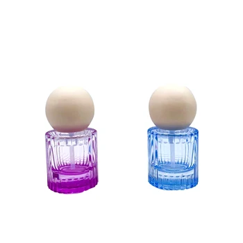 Custom Vintage Style Purple Blue Transparent Glass Bottles with Lotion Pump for Cosmetics and Serum Packaging