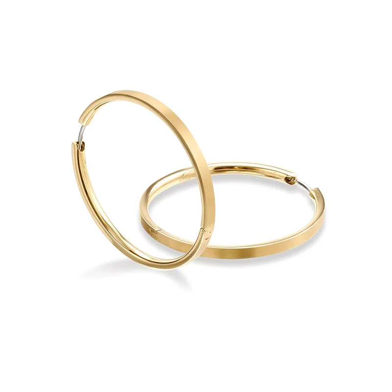 titanium gold hoop earrings