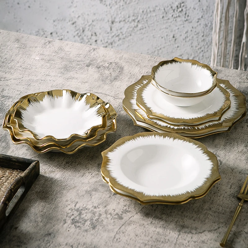 Ubuy Vintage Porcelain Dinnerware Sets Bowls Gold Trim Dishes Buy