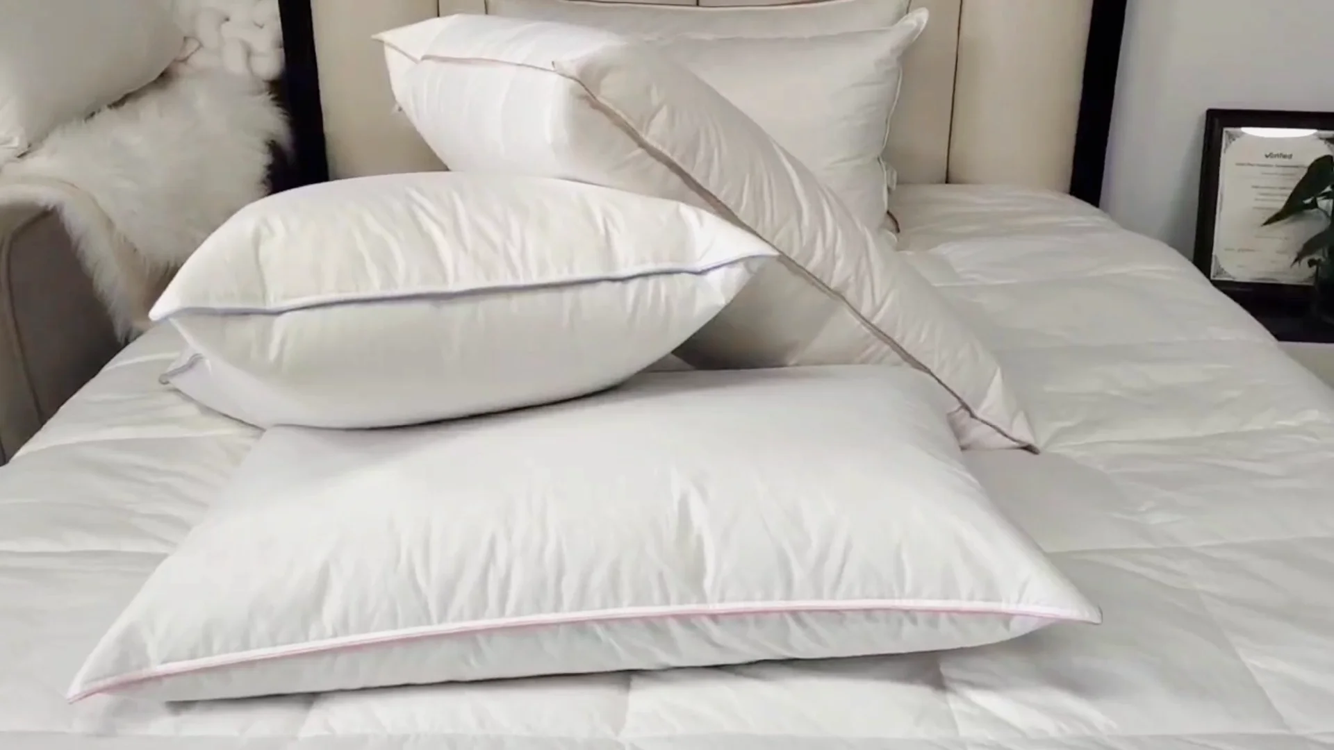 White Goose Duck Down Feather Bed Pillows For Sleeping Premium 100