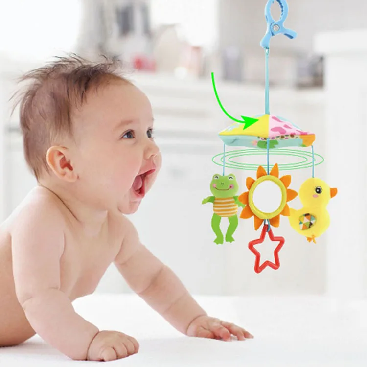 Happy Monkey Bird or Frog comfort Soft Toy Animal Stroller Umbrella Bed  Hanging Baby Cloth Toy H050