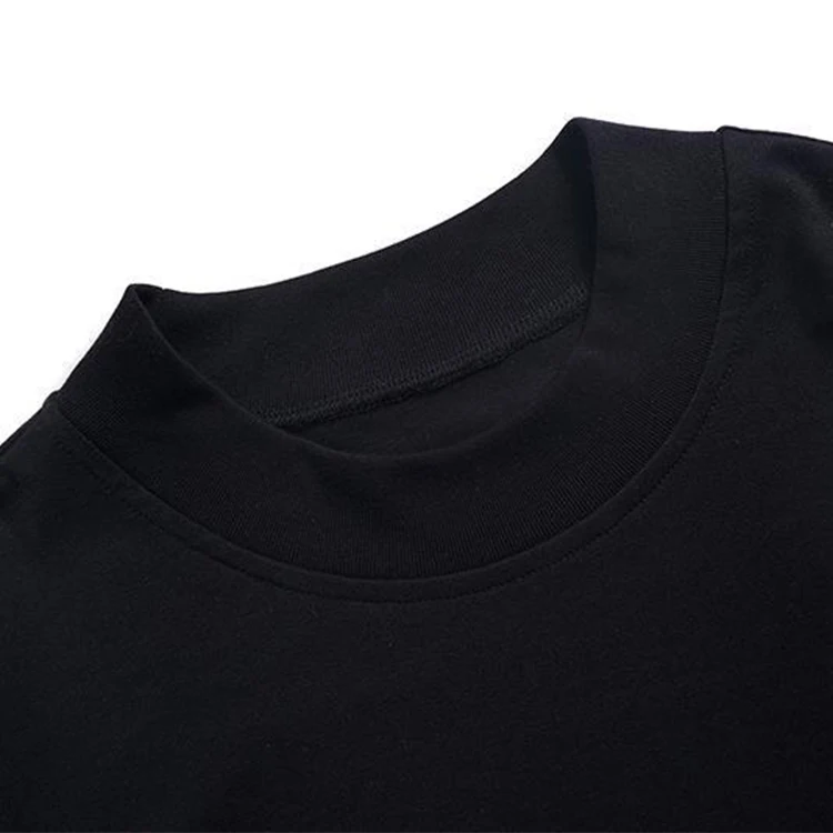 Custom High Quality Men Mock Neck Plus Size T-shirt 100% Cotton ...