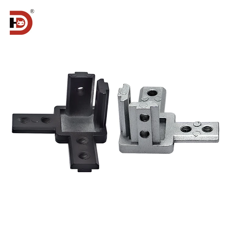 Three Way Connector 4040 Aluminum Profile Accessory L-shaped Right Angle Connector Hidden Bracket Cast Aluminum Fixing Seat manufacture